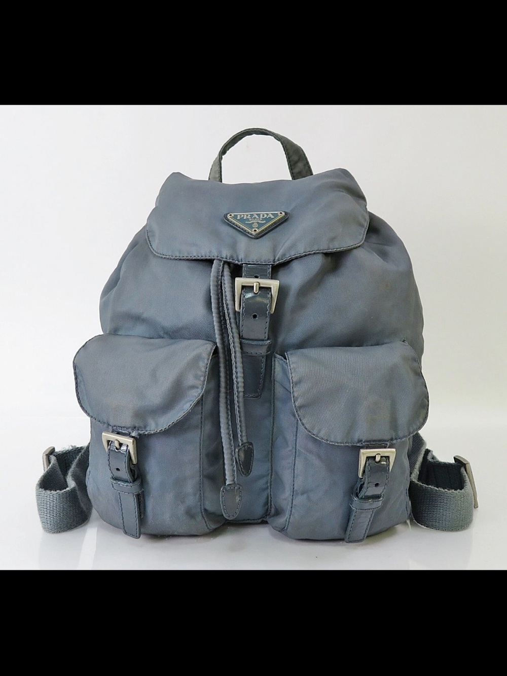 Prada Nylon Backpack in Slate Gray